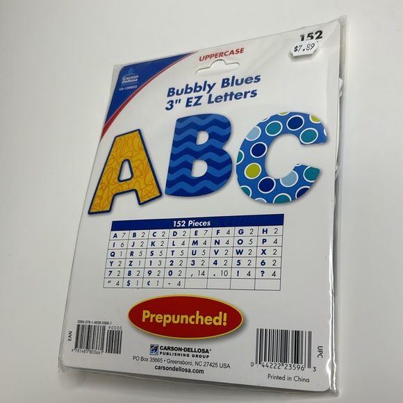 Carson Dellosa uppercase bubbly blues 3” EZ letters - Picture 6 of 6